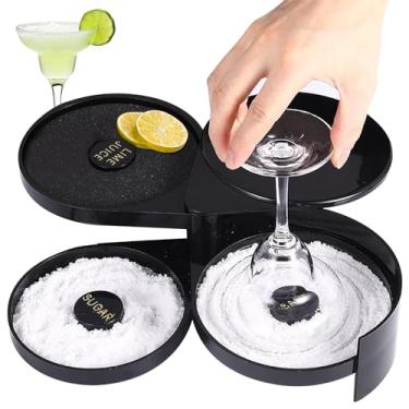 Imagem de Harewu Caixa de tempero de suco de bar de 3 camadas com esponja, para coquetéis e mistura de margarita, recipiente de sal e açúcar para bar, festa de pub e recepção