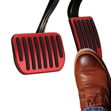 Imagem de Zufoty Conjunto de almofadas de pedais, capas de pedal de alumínio automotivas, almofadas de pedais antiderrapantes, capas de pedal de acelerador de freio, acessórios interiores de carro para Tesla Model 3 Model Y (vermelho)
