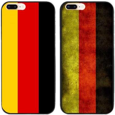 Imagem de 2 peças retrô bandeira da Alemanha impressa TPU gel silicone capa traseira para Apple iPhone todas as séries (iPhone 7 Plus/iPhone 8 Plus)