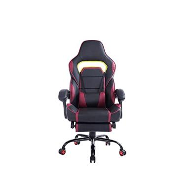 Imagem de Cadeira de jogos de computador cadeira de escritório executiva cadeira de jogos cadeiras de mesa de couro banquetas cadeira de encosto ergonômica com apoio para os pés apoio de braço fixo (cor: A) (B)