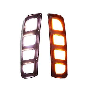 Imagem de Riloer Lâmpadas de sinalização âmbar sequenciais fluidas, luz diurna DRL LED para carro, compatível com Honda Civic 2016-2020, luz de direção azul âmbar impermeável, branco e amarelo