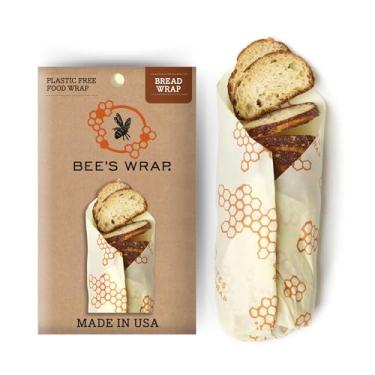 Imagem de Bee's Wrap - Envoltório grande para pão – Feito nos EUA com algodão orgânico certificado – Livre de plástico e silicone – Reutilizável ecológico para alimentos de cera de abelha