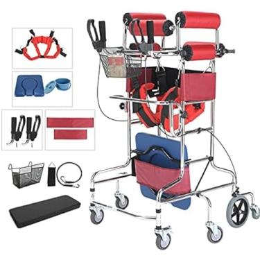 Imagem de Andador rolante vertical para idosos, andadores médicos com 8 rodas e assento, andadores em pé para pessoas de 5' a 6', auxiliares e suportes de pé, masculino