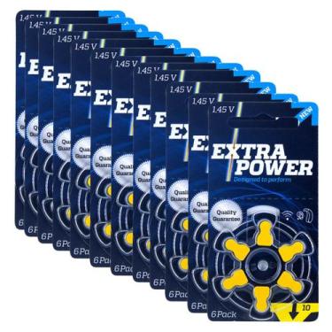 Imagem de Pilha Auditiva 10 Extra Power Bateria Pr70 Kit 72 Unidades