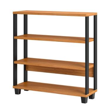 Imagem de Estante Livreiro Baixa Industrial F23 Freijó/preto Fosco