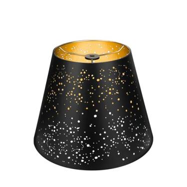 Imagem de Abajur pequeno, abajur ALUCSET Barrel metal processo de gravação para abajur de mesa e luz de chão, 15 x 25 x 19 cm, aranha