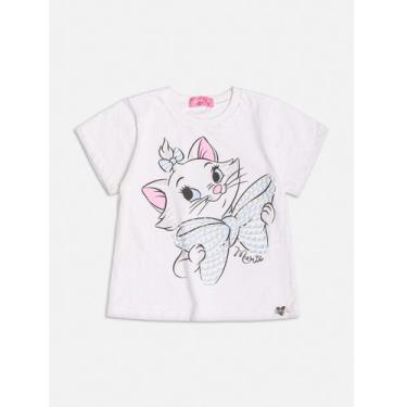 Imagem de Blusa Infantil Menina Disney Marie Strass Off White Momi