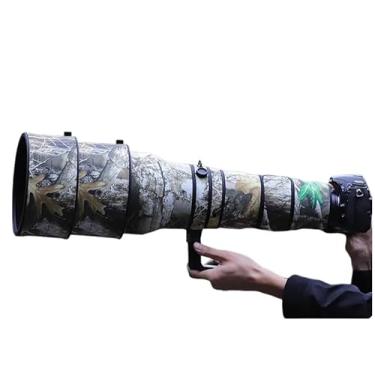 Imagem de CHASING BIRDS Capa protetora de lente impermeável camuflada para Nikon AF-S 600 mm F4 G ED VR capa protetora de lente à prova de chuva (camuflagem de árvore amarela, com TC 2.0X (TC-20E II))