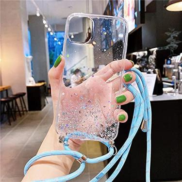Imagem de Correia com fio de glitter Colar de corrente de telefone Talabarte de transporte Capa de telefone para iPhone 11 Pro XS Max XR X 7 plus 8 6 para samsung S8 S9 S10, branco, para iphone 7