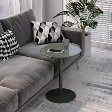 Imagem de Mesa de bistrô redonda de bar de coquetel estilo moderno mesa de centro sofá mesas laterais, mesa alta de pub bistrô com base de metal, mesas altas para sala de estar, sala de jantar, café, pátio