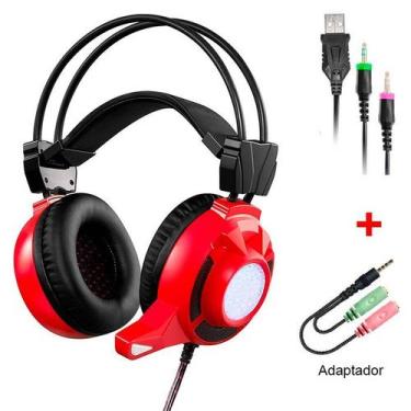 Imagem de Headset Gamer Fone de Ouvido com LED MH8 Vermelho - Mitsushiba