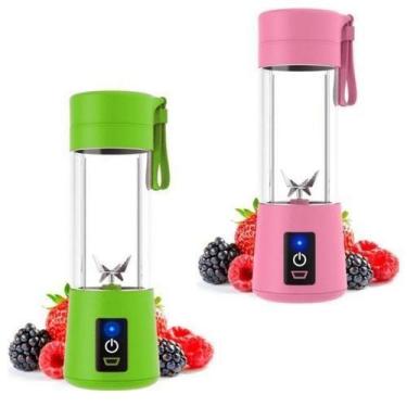 Imagem de Kit 2 Mini Liquidificador Portátil Juicer Cup 6 Lâminas Usb - Ello