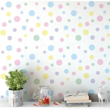 Imagem de Papel de Parede Adesivo Poa Colorido Bolinhas Infantil 1 Metro - PAPEL