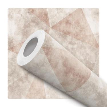 Imagem de Papel De Parede Adesivo Lavável Sala Quarto Cimento Geométrico Rosa Be