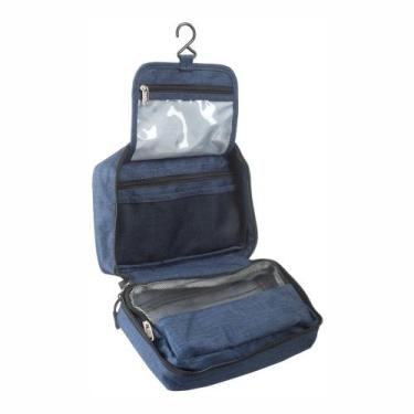 Imagem de Necessaire Masculina Academia Viagem C/ Cabide Organiza Mala - PGB, Az