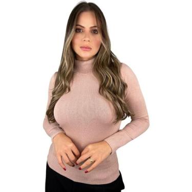 Imagem de Blusa De Frio Cacharrel Feminina Gola Alta Trico Manga Longa - Calu Tr