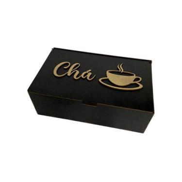 Imagem de Porta Chá C/ 6 Divisórias Preto - MDF AMA