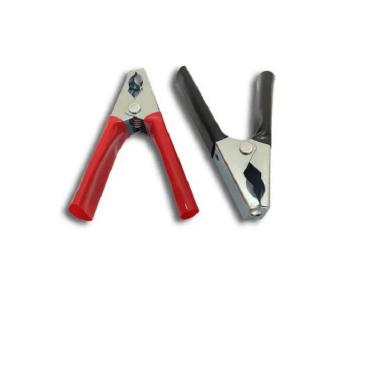 Imagem de Kit 5 Pares Garra Jacaré Isolada 100A 100mm PT/VM P/ Bateria