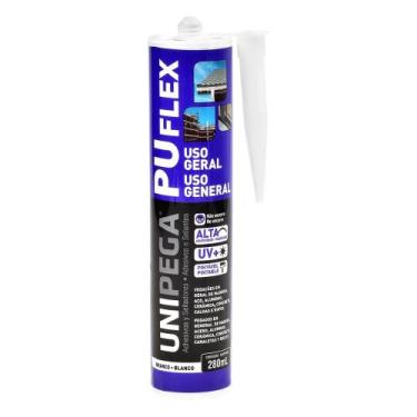 Imagem de Cola Silicone Selante PU Flex Uso Geral Branco 280ml - Unipega
