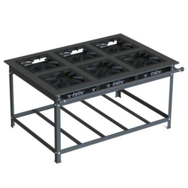 Imagem de Fogão Industrial 40x40 P10 6 Bocas Baixa Pressão 3 QS 3 QD - JL Colomb