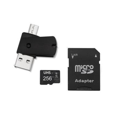 Imagem de Kit 4 em 1 Cartão de Memória 256GB Ultra High Speed-I U3 + Adptador US