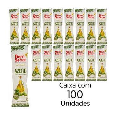 Imagem de Azeite De Oliva Bom Sabor Em Sachê 4ml Caixa Com 100 Unidades Para Sal