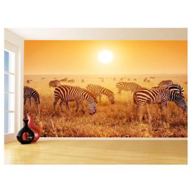 Imagem de Papel De Parede 3D Animais Zebras Safári Savana 3,5M Anm580 - Você Dec
