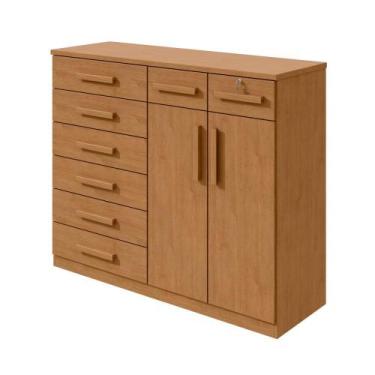Imagem de Cômoda com 8 Gavetas e 2 Portas Estrutura MDF/MDP Toronto Lopas - Move