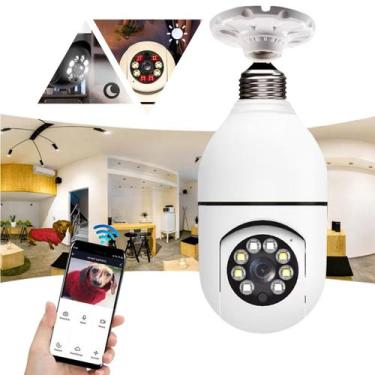 Imagem de Camera Ip Segurança Wifi Lampada Panoramica Giro Rastreio Espia - Jort