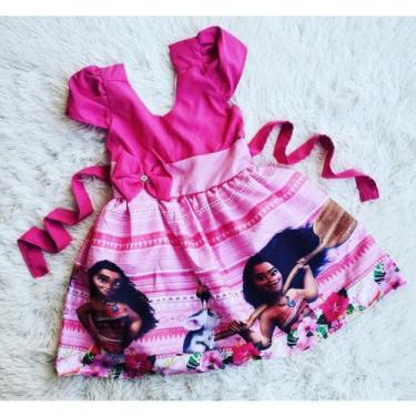 Imagem de Vestido Infantil Temático Simples Moana Adulta Rosa - aurea, P
