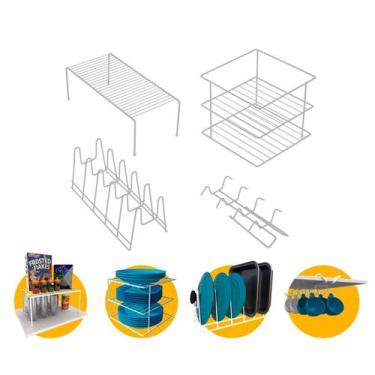 Imagem de Kit Organizador Branco de Utensílios de Armário Para Cozinha Bal003 - 