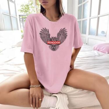 Imagem de Camisa Camiseta Feminina Estampada Suprem Pedagogia 100% Algodão Fio 3