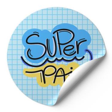 Imagem de 120 Etiquetas Auto Colante Adesivos Redondos Dias Dos Pais Super Pai F