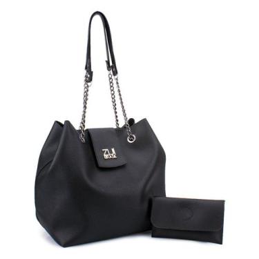 Imagem de Bolsa Saco Grande Greta preta+Bolsinha Nina 10424 ZuíBrasil - ZUIBRASI