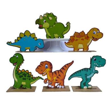 Imagem de Kit Display de Mesa 6 Peças Festa Dinossaurinho Bebê 1 MDF - Juju Bras