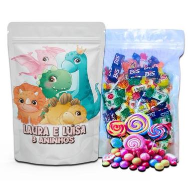Imagem de Kit Festa Com 5 Saquinhos Em Pé 12x19cm Vários Temas - Mundo da Bina, 