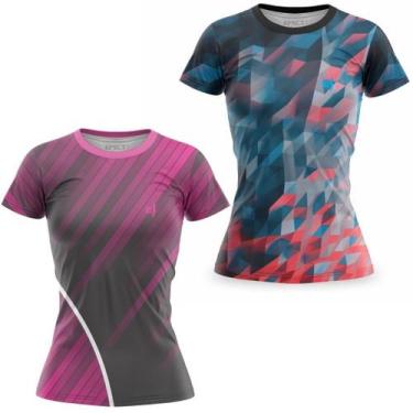 Imagem de Kit 2 Blusa Fitness Roupa Academia feminina Caminhada Treino Ciclismo 