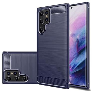 Imagem de Gufuwo Capa para Galaxy S22 Ultra, capa para Samsung S22 Ultra SM-S908U, capa fina fina de fibra de carbono, capa traseira macia, antiarranhões, à prova de choque, capa protetora para Samsung Galaxy