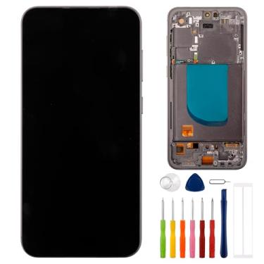 Imagem de E-yiiviil Tela digital OLED compatível com Samsung Galaxy S23 FE SM-S711B SM-S711U Tela LCD de 6,4 polegadas Tela sensível ao toque com ferramentas que suportam impressão digital (com moldura)