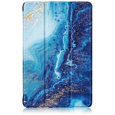 Imagem de Yiernuo Capa para tablet Samsung Galaxy Tab S9 FE+ Plus, Galaxy Tab S9 + Plus 12.4 2023 SM-X610/X616 X810/X816B/X818U, capa fina e leve de três dobras para PC com função despertar/hibernar automática,