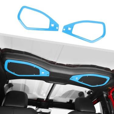 Imagem de Jimen Para capa de alto-falante JL/JT, 2 peças de capa de acabamento de alto-falante superior de teto, acessórios internos compatíveis com Jeep Wrangler JL JLU e Jeep Gladiator JT 2024+ (azul claro)