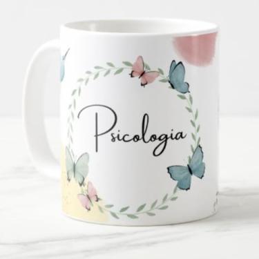 Imagem de Caneca Psicóloga Psicologia Feminina Delicada Branca 325ml