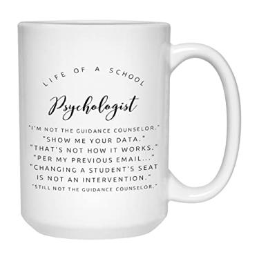 Imagem de Bubble Hugs Caneca de psicologia branca 425 g, Life of A School Psychologist Funny Appreciation Thank You Gift for Psychologist Psychiatrist Therapist, branca