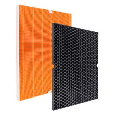 Imagem de Flintar 116131 Filtro de substituição I, compatível com purificador de ar Winix C555, HEPA verdadeiro grau H13 e filtro de carbono avançado lavável, pacote com 1