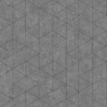 Imagem de Papel de parede vinilico, cimento queimado com geometria na cor cinza 