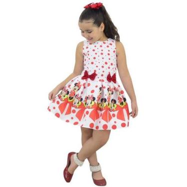 Imagem de Vestido Minnie Vermelha Festa - Moderna Meninas, 06 - 4 anos