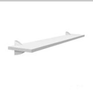 Imagem de Kit Jogo 2 Prateleiras De Livro De Parede  Mdf Branco 60 X 20 Nichos S