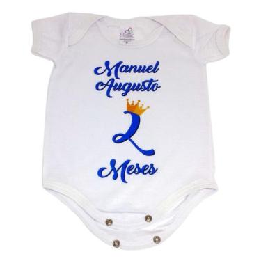 Imagem de Body Bebê Branco Personalizado Mesversário - GMH Prod. Serv. e Repr., 