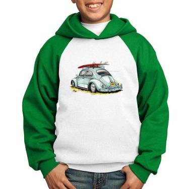 Imagem de Moletom Infantil Fusca Vintage - Foca na Moda, Branco, Verde, 6