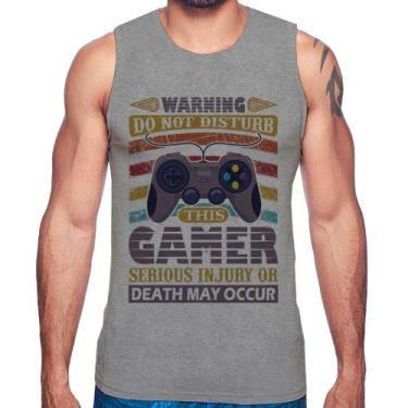 Imagem de Regata Do Not Disturb This Gamer - Foca na Moda, Cinza, M